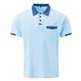 thumbnail image 4 of Jovati Chemise à Manches Courtes à Col Rabattu pour Hommes, Design à Rayures avec Fermeture Éclair à l'Avant, Tissu en Polyester, Coupe Décontractée, Haut d'Été Léger, Vêtement d'Extérieur Respirant, 4 of 9