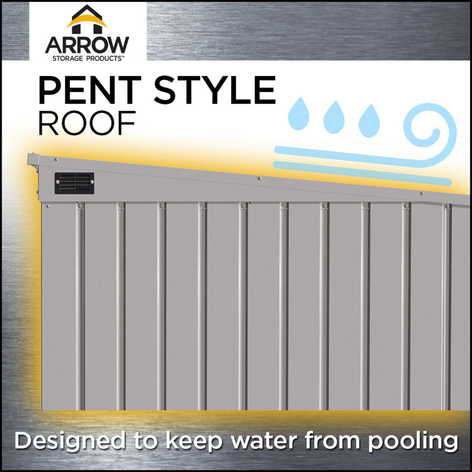 Arrow Elite - Abri de rangement en acier, 10 x 4, bleu gris