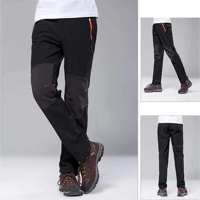 Men‘s Insulated Bib Overalls Solid Color Pocket Trousers Waterproof Snow Pants