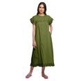 thumbnail image 2 of Moomaya Solid Nightdress For Ladies Cotton Ruffled Border Nursing Nightwear, 2 of 6