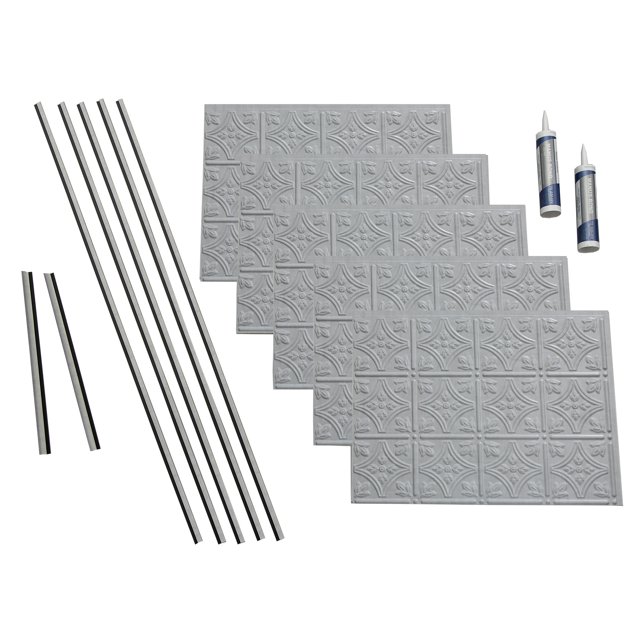 Fasade Traditional Style 1 Vinyl Backsplash 15 sq ft Kit Cashmere