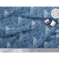 thumbnail image 2 of Soimoi Blue Rayon Fabric Facets Triangle Geometric Print Fabric by The Yard 58 Inch Wide, 2 of 3