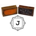 thumbnail image 1 of Printtoo Square Swirl Border Alphabet J Monogram Wood Mounted Rubber Stamp Office Stationary, 1 of 1