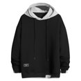 thumbnail image 2 of RXIRUCGD Chemise de Sport Décontractée pour Hommes Printemps Ample Collocation de Couleur, Noir, Taille : TG, 2 of 5