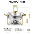 thumbnail image 4 of GloryStar Ensemble de 2 Plats Anti-Frottement pour Buffet, Plats Ronds de 5 Qt pour Buffet avec Support de Couvercle et Couvercle en Verre, Ensembles de Réchauds et Réchauds de Buffet en Acier Inoxydable pour Fêtes, Mariage, Camping, Souper, 4 of 7