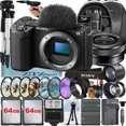 thumbnail image 1 of Sony ZV-E10 II Mirrorless Camera (Black) with 16-50mm Lens + 2 Pack 64GB Memory Card + Backpack + Telephoto + ZeeTech Accessory Bundle, 1 of 5