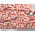 thumbnail image 2 of Soimoi Orange Satin Silk Fabric Floral Decor Fabric Printed BTY 42 Inch Wide, 2 of 3