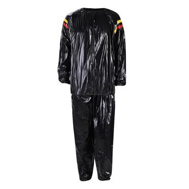 jinwen Fitness Sauna Suit Sweat Suit Lose Weight Running Unisex Track Suit for Training XXXL Black