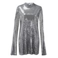 thumbnail image 5 of Ketyyh-chn99 Robes Fluides pour Femmes Robes de Soirée pour Mariage Longue Robe de Soirée Dos Nu Col en V Élégante Robe de Cocktail pour Fête Argent,m, 5 of 5