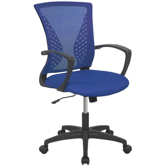 BestOffice Ergonomic Office Chair, Adjustable Swivel Rolling Task Chair with Armrests & Lumbar Support, Mesh, Blue