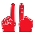 thumbnail image 1 of Red Foam Hand Glove Sports Fan Cheering Finger Pointing Rally Prop Game Event Enthusiasm Accessory Red #8684m, 1 of 5