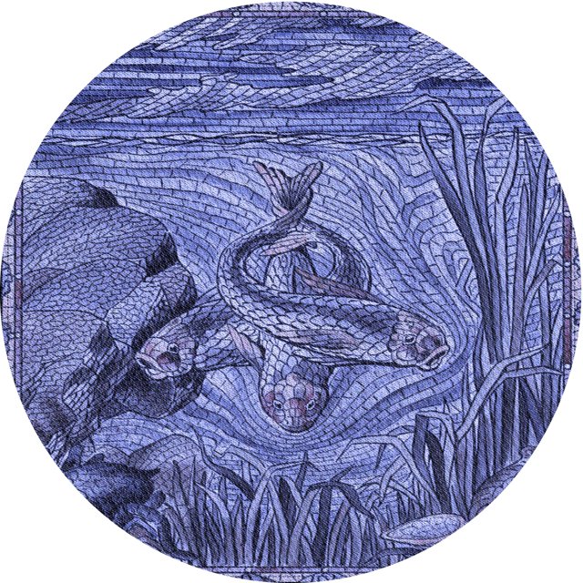 Ahgly Company Tapis d'Intérieur Ronds Transitionnels Bleu Ciel Lavables à la Machine, 8 Pieds Rond