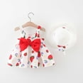 thumbnail image 1 of Robe Nouveau-Né Robe Bébé Fille Tutu Robe Sans Manches Fille Robe d'Été avec Chapeaux Deux Pièces Tenues Bébé Fille 1-2 Ans, 1 of 3