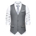 thumbnail image 1 of EGNMCR Débardeurs Hommes Mode Rétro Uni avec Poches Débardeurs à Simple Boutonnage Col en V Blouse, 1 of 9