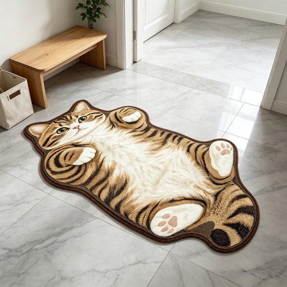 EGNMCR Floor Mat, Polyester with Printed Detail and Clear Finish and Grip Backing, for Bedrooms and Living Rooms, Colour Code S, 1 Piece