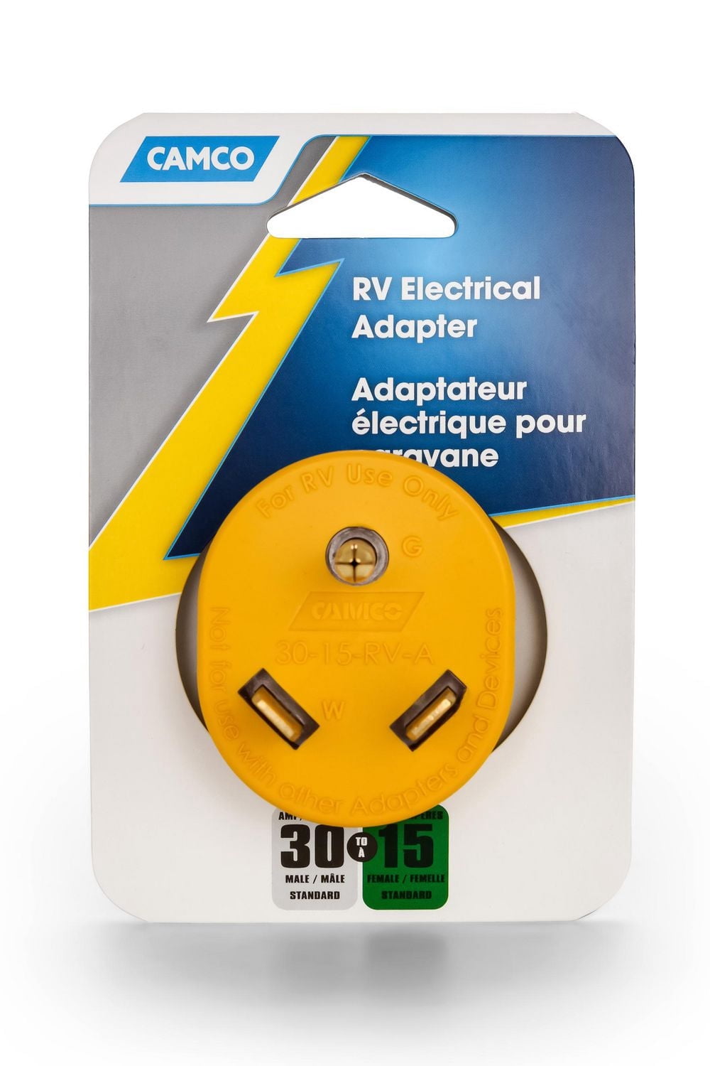 Camco RV Electrical Adapter - 30AM/15AF (55235)
