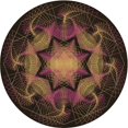 thumbnail image 1 of Ahgly Tapis Rond Lavable en Machine Intérieur Transitionnel Marron Sienne, 3 Pieds Rond, 1 of 7