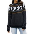 thumbnail image 1 of 2025 Femmes Automne Hiver Rétrofit Chandail pour Hommes Décontracté Mode Col Rond Chandails pour Femmes Grande Taille Motif Couleur Chandail Tricoté Chandail pour Femmes Chandails à Enfiler Manches Courtes Chandail pour Femmes, 1 of 6
