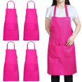 thumbnail image 1 of 4PCS Bib Aprons, Unisex Kitchen Aprons with 2 Large Pockets, Durable Stain Resistant Restaurant Chef Aprons for Cooking Baking Coffee Making BBQ Gardening, 1 of 6