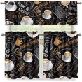 thumbnail image 5 of Coffee Theme Kitchen Curtain Valance and Tiers Set Small Window Treatment Valance Curtain Insulated Drapes with 2 Tiers Curtains for Kitchen Bathroom Living Room, 5 of 5