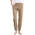 thumbnail image 1 of Women's Cargo Pants Simple Fashion Solid Color Pants Partial Dandelion Print Pocket Drawstring High Waisted Pants Khaki XXL, 1 of 3