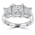 thumbnail image 1 of 2ct 3 Stone Princess Cut Real Diamond Engagement Ring 14K White Gold, 1 of 1