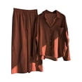 thumbnail image 2 of Kcodviy Femmes Dames Ensemble 2 Pcs Plus Combinaisons pour Femmes Rétro Grande Taille et Tailleurs Pantalons pour Femmes Chic Invitées de Mariage Chemise à Manches Longues Tailleur Pantalon Tailleur Haut Pantalon Tailleur pour Femmes Pantalons à Manches Longues, 2 of 4