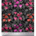 thumbnail image 1 of Soimoi Poly Georgette Fabric Leaves & Rose Floral Print Fabric by Yard 52 Inch Wide, 1 of 5