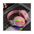 thumbnail image 2 of M12 Noise Reduction RGB Lighting 7.1 USB Wired Headphone Gaming Headset with Microphone for Desktop Computer Laptop - Pink, 2 of 5
