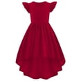 thumbnail image 4 of Robes Filles Enfants Enfant Filles Été Manches Charleston Asymétriques Robe Formelle Jupe Volantée Couleur Unie Robe Évasée Robe Ado Fille RD1 14 Ans, 4 of 4