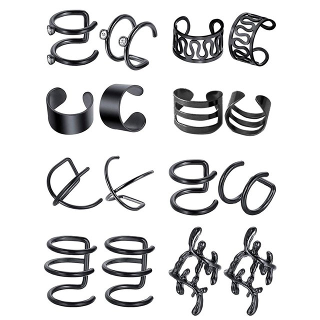8 Pairs Ear Cuff Earrings Creative Clip Cartilage Earrings Non Pierced Earrings