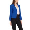 thumbnail image 4 of INSPIRE CHIC Women's Blazer Open Front Wear-to-Work Summer Crop Suit Jacket XL Royal Blue-Solid, 4 of 6