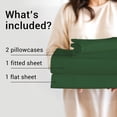 thumbnail image 3 of Hitime 4PC Bamboo King Sheet Set, Deep Pocket Fit 16", Breathable Super Soft Luxury Hotel Style Home Decor King Size Sheet Set, Gift for Women, Men - 2 Pillowcases, 1 Flat Sheet, 1 Fitted Sheet, 3 of 9