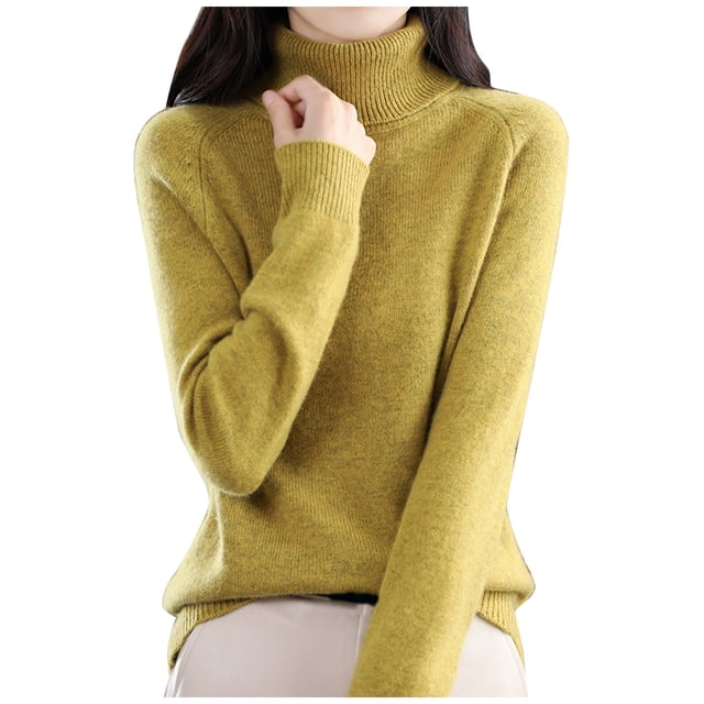 Liquidation! Lisingtool Chandail à Col Roulé d'Automne pour Femmes, Ample, Grande Taille, Épais, Tricoté, Chandail, Chemise de Base