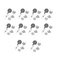 thumbnail image 2 of Esquirla 10 Pieces Retractable ID Holder Key Chain Nursing Clips for Students 37mm Black, 2 of 8
