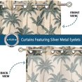 thumbnail image 4 of Vargottam Palm Tree Print Extra Long Sheer Curtains for Double Height Windows & Doors - Set of 2 Panels, 108", Grommet Top, Light Filtering Printed Georgette Drapes, 4 of 9