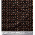thumbnail image 1 of Soimoi Moss Georgette Fabric French Horn Musical Instrument Printed Fabric 1 Yard 42 Inch Wide, 1 of 3