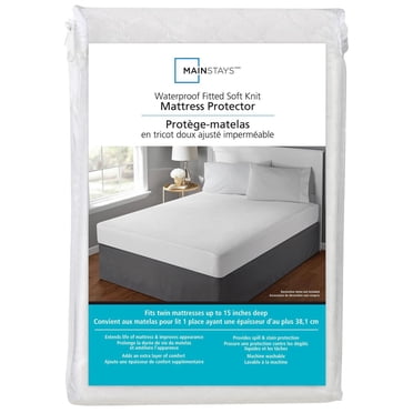Mainstays Protège-matelas imperméable en tricot doux, King – Ajusté