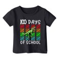 thumbnail image 1 of FhsagQ Mode Décontractée Imprimée pour Garçon et Fille, Col Rond, Manches Courtes, T-Shirt Ample, Noir, 10-11 Ans, 1 of 4