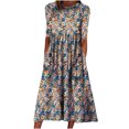 thumbnail image 2 of 2024 Longues Robes Maxi à Bretelles Spaghetti pour Femmes Été, Robes Maxi à Manches Courtes à Fleurs pour Femmes Grande Taille, Robes d'Été Décontractées à Col Rond pour la Plage Robe Évasée, Robe Maxi Fluide à Étages pour Femmes pour la Plage, 2 of 7