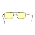 thumbnail image 2 of Mens Old School Double Bridge Narrow Rectangle Metal Rim Sunglasses Black Yellow, 2 of 4