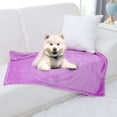 thumbnail image 3 of PiccoCasa 1 Pcs Home Warm Soft Microplush Fleece Solid Throw Blanket Light Purple 27" x 40", 3 of 10