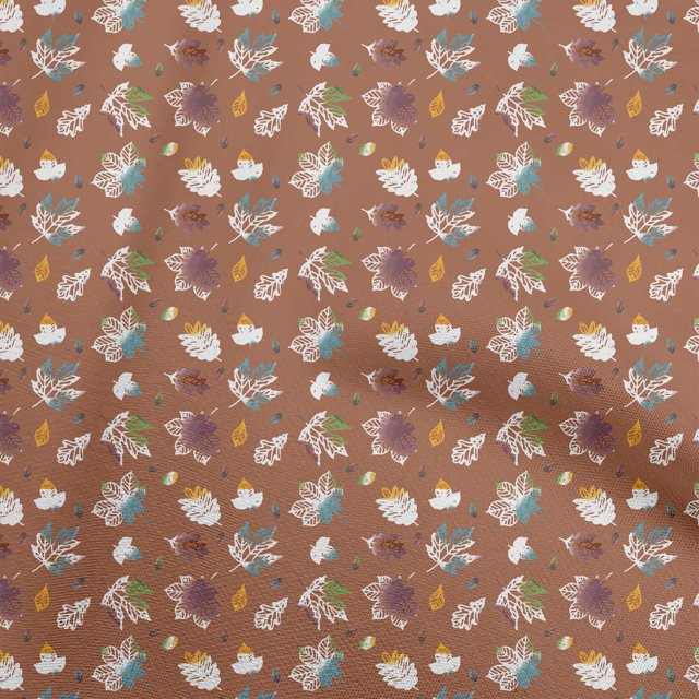 oneOone Popeline de Coton Brun Tissu Automne Matière de Robe Tissu Imprimé Tissu au Mètre 42 Pouces de Large