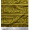 thumbnail image 1 of Soimoi Georgette Viscose Fabric Stripe,Leaves & Hen Block Decor Fabric Printed Yard 42 Inch Wide, 1 of 3