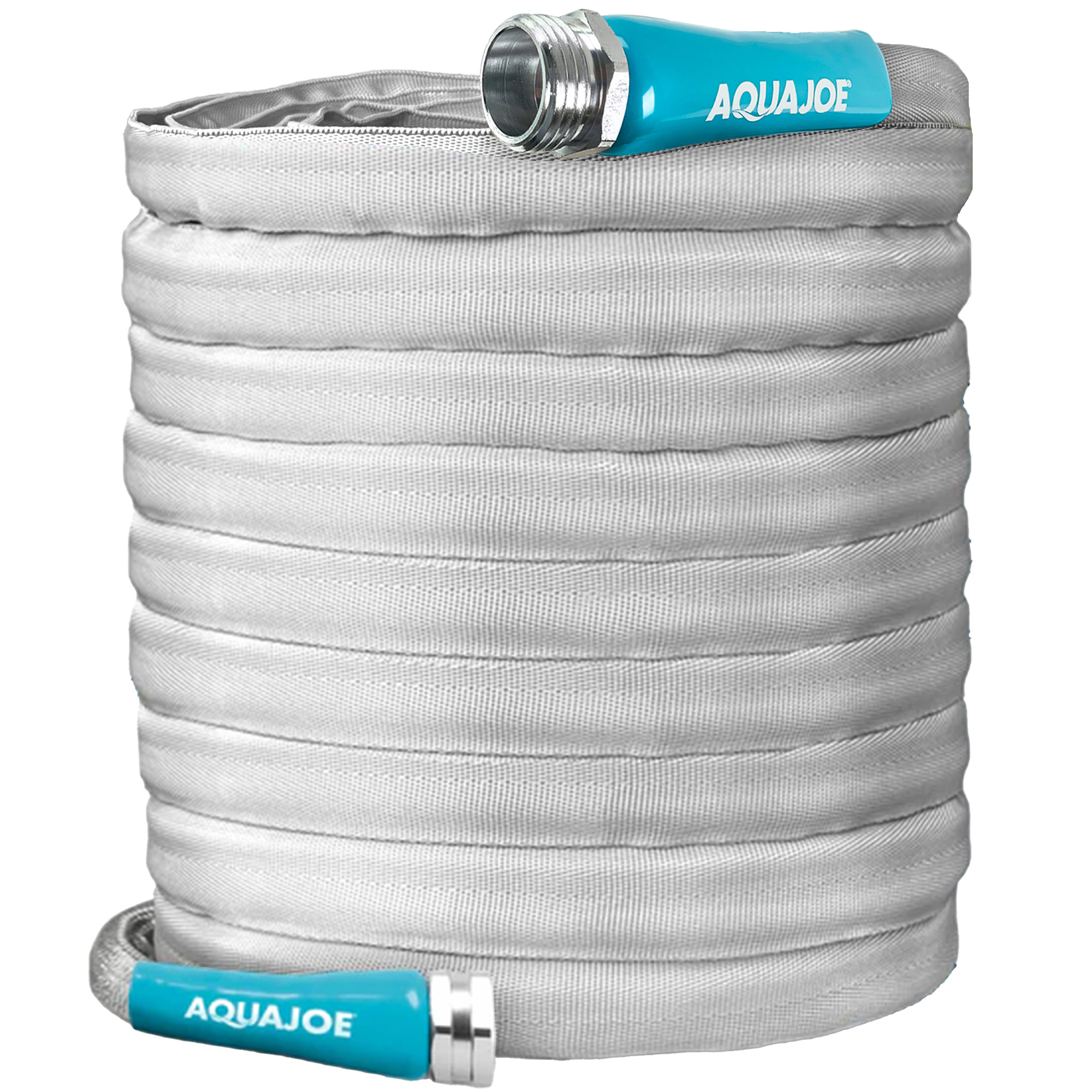 Aqua Joe 100 Ft,1/2In,FiberJacket,Kinkfree Garden Hose,Aluminium Fittings,600 PSI Rating