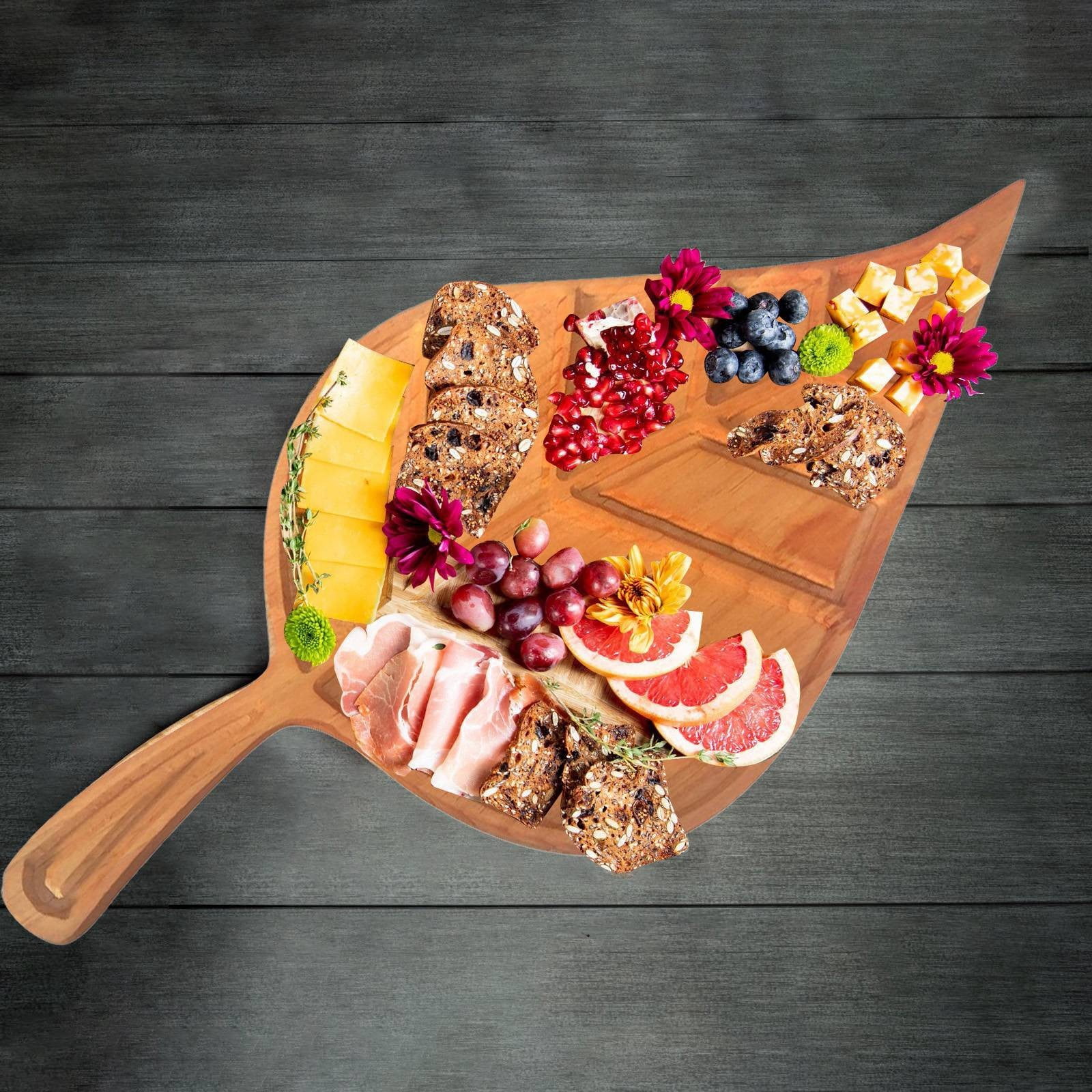 Product Classification Food Storage 2 / Product Title Leaf Board Charcuterie Board Set Unique Cheese Board Charcuterie & Serving Tray