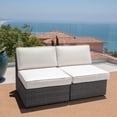 thumbnail image 1 of Outdoor Patio Furniture, 2 Piece-PE Wicker Rattan Armless Sofa Sectional Conversation Sofa Set , for Garden Backyark Porch Deck, Gray, 1 of 5