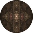 thumbnail image 1 of Ahgly Tapis Rond Lavable en Machine Intérieur Transitionnel Gris Minuit, 7 Pieds Rond, 1 of 7