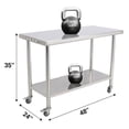 thumbnail image 3 of BeesClover Stainless Steel Table for Prep & Work with Backsplash, Kitchen Heavy Duty Table with Adjustable Under Shelf and Foot for Restaurant, Home and Hotel, 3 of 6