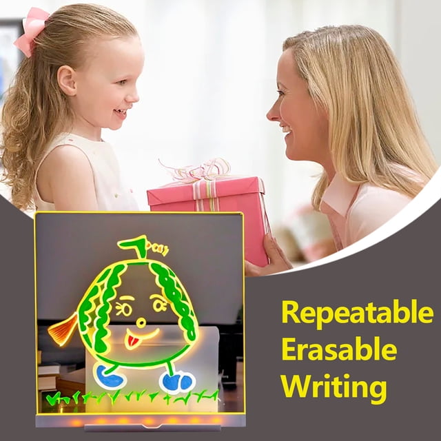 & Craft Stationery 2ml Doodle Glow Drawing Board LED Note Board with Colors Acrylic Boards for Kids Drawing Experience